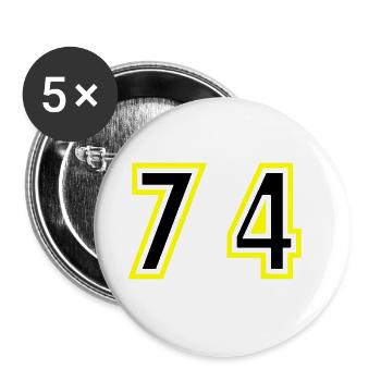 74 Number College - Buttons large 2.2''/56 mm (5-pack) - white - Front
