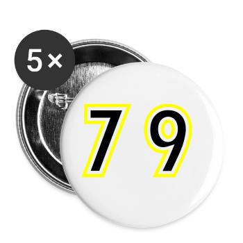 79 Zahl College - Buttons groß 56 mm (5er Pack) - Weiß - Vorne