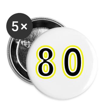 80 Number College - Buttons large 2.2''/56 mm (5-pack) - white - Front