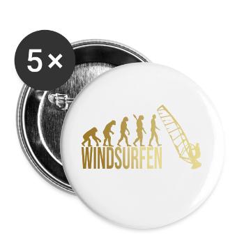 Evolution Windsurfen - Buttons groß 56 mm (5er Pack) - Weiß - Vorne