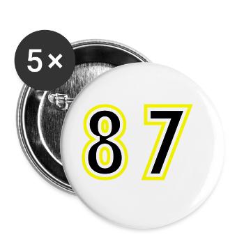87 Number College - Buttons large 2.2''/56 mm (5-pack) - white - Front