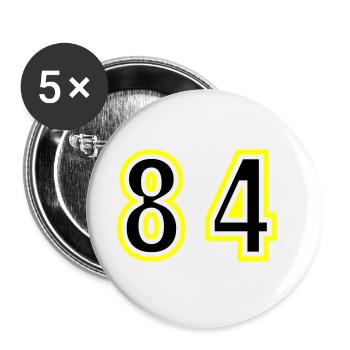 84 Nombre Collège - Lot de 5 grands badges (56 mm) - blanc - Devant