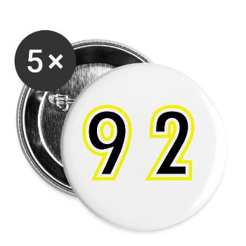 92 Number College - Buttons large 2.2''/56 mm (5-pack) - white - Front