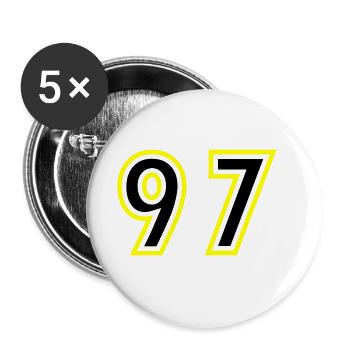 97 Number College - Buttons large 2.2''/56 mm (5-pack) - white - Front