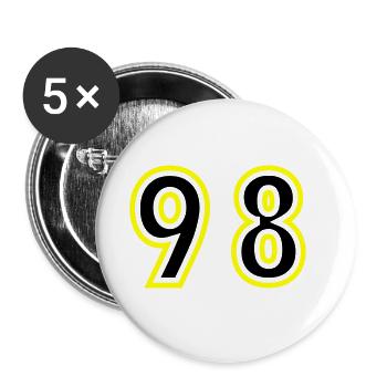 98 Nombre Collège - Lot de 5 grands badges (56 mm) - blanc - Devant