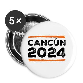 Cancun 2024 Saying - Buttons large 2.2''/56 mm (5-pack) - white - Front