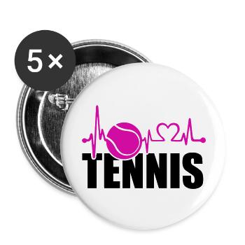 tennis love - Buttons groß 56 mm (5er Pack) - Weiß - Vorne