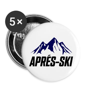 Apres ski berge - Buttons groß 56 mm (5er Pack) - Weiß - Vorne
