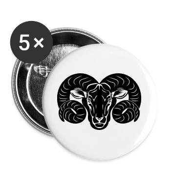 Sign Zodiac sign image Aries - Buttons large 2.2''/56 mm (5-pack) - white - Front