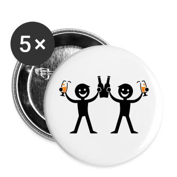 Boire une bouteille de bière - Lot de 5 grands badges (56 mm) - blanc - Devant