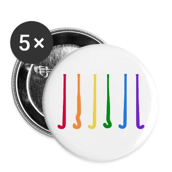 hockey "happy-hockey" Field Hockey - Buttons large 2.2''/56 mm (5-pack) - white - Front