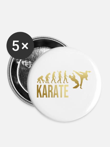 Evolution Karate - Buttons groß 56 mm (5er Pack) - Weiß