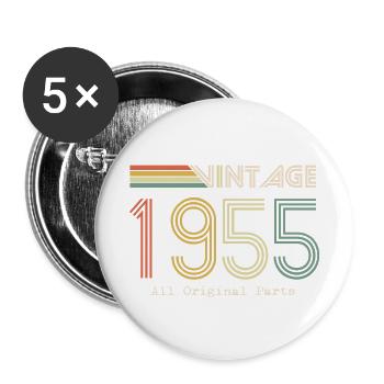 Epic & Legendary Jahrgang 1955: 69. Geburtstag - Buttons groß 56 mm (5er Pack) - Weiß - Vorne