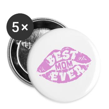 Mom - Buttons groß 56 mm (5er Pack) - Weiß - Vorne