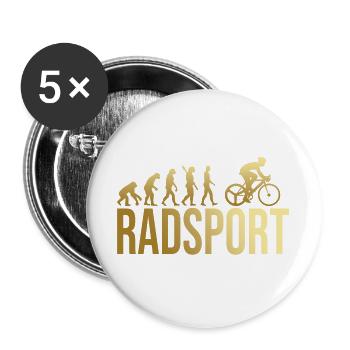 Evolution Radsport - Buttons groß 56 mm (5er Pack) - Weiß - Vorne