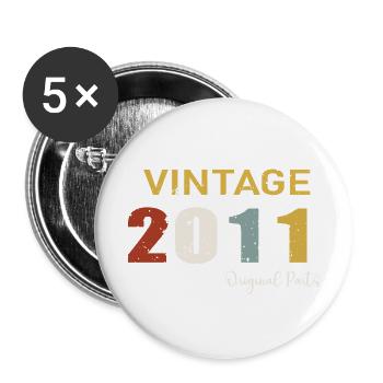 Original parts 2011 - 13th Birthday Gift - Buttons large 2.2''/56 mm (5-pack) - white - Front