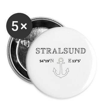 Stralsund - Buttons large 2.2''/56 mm (5-pack) - white - Front