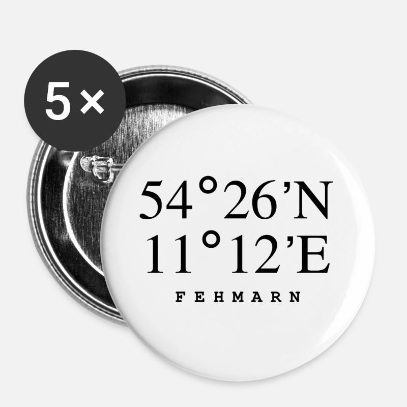 Fehmarn - Buttons large 2.2''/56 mm (5-pack) - white