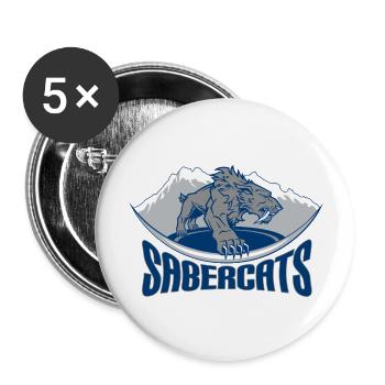 Säbelzahntiger - Buttons groß 56 mm (5er Pack) - Weiß - Vorne