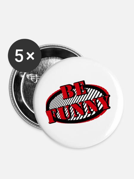 be funny - Buttons groß 56 mm (5er Pack) - Weiß