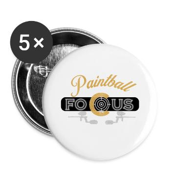 Paintball focus, bulseye in the Center - Buttons large 2.2''/56 mm (5-pack) - white - Front