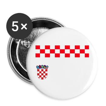 Kroatien hrvatska kroatien hrv hr zagreb geteilte Flagge - Buttons groß 56 mm (5er Pack) - Weiß - Vorne