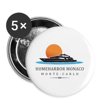 Port d’attache Monaco - Lot de 5 grands badges (56 mm) - blanc - Devant