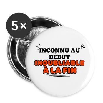 Design réconfortant avec message positif - Lot de 5 grands badges (56 mm) - blanc - Devant