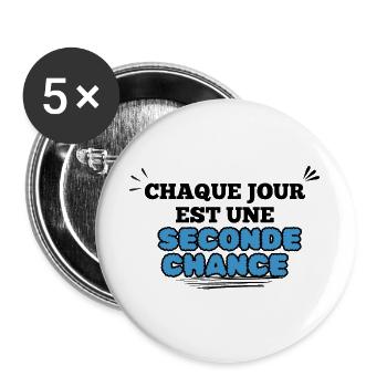 Surtitre Esperance Seconde Chance - Lot de 5 grands badges (56 mm) - blanc - Devant