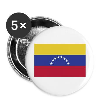 Drapeau du Venezuela - Lot de 5 grands badges (56 mm) - blanc - Devant