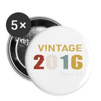 Original parts 2016 - 8 Year Anniversary Gift - Buttons large 2.2''/56 mm (5-pack) - white - Front