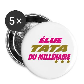 Elue TATA du millénaire - Lot de 5 grands badges (56 mm) - blanc - Devant