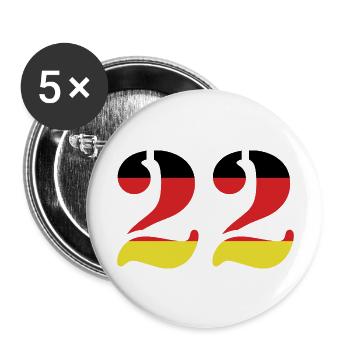 22 Number Jersey Germany - Buttons large 2.2''/56 mm (5-pack) - white - Front