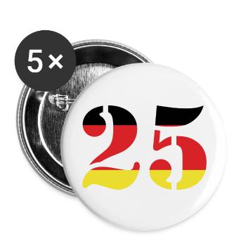 25 Number Jersey Germany - Buttons large 2.2''/56 mm (5-pack) - white - Front