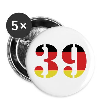 39 Numéro Jersey Allemagne - Lot de 5 grands badges (56 mm) - blanc - Devant