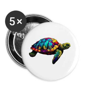 Turtle - Buttons large 2.2''/56 mm (5-pack) - white - Front