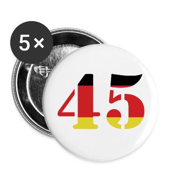 45 Numéro Jersey Allemagne - Lot de 5 grands badges (56 mm) - blanc - Devant