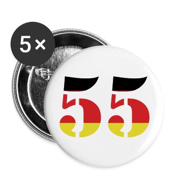 55 Numéro Jersey Allemagne - Lot de 5 grands badges (56 mm) - blanc - Devant