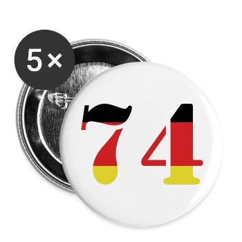 74 Numéro Jersey Allemagne - Lot de 5 grands badges (56 mm) - blanc - Devant