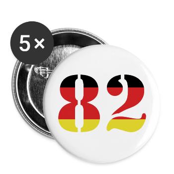 82 Numéro Jersey Allemagne - Lot de 5 grands badges (56 mm) - blanc - Devant