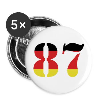 87 Numéro Jersey Allemagne - Lot de 5 grands badges (56 mm) - blanc - Devant