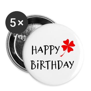 HAPPY BIRTHDAY. HAPPY BIRTHDAY. ANNIVERSARY. - Buttons large 2.2''/56 mm (5-pack) - white - Front