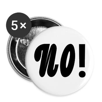 Texte No en noir - Lot de 5 grands badges (56 mm) - blanc - Devant