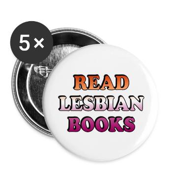 Lire des livres lesbiens - Lot de 5 grands badges (56 mm) - blanc - Devant