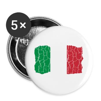 Italy Flag Design Grunge Style - Buttons large 2.2''/56 mm (5-pack) - white - Front