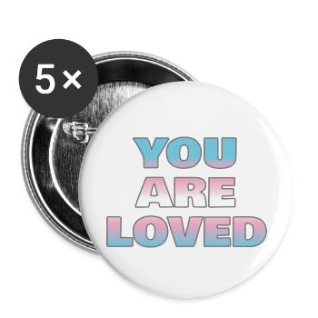 Du wirst geliebt - Buttons groß 56 mm (5er Pack) - Weiß - Vorne