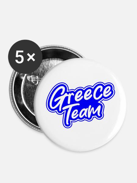 Greece Team - Buttons groß 56 mm (5er Pack) - Weiß