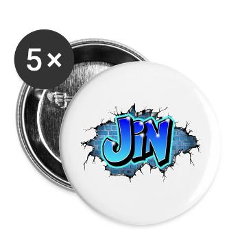 Graffiti Jin mur fissures briques bleus - Lot de 5 grands badges (56 mm) - blanc - Devant