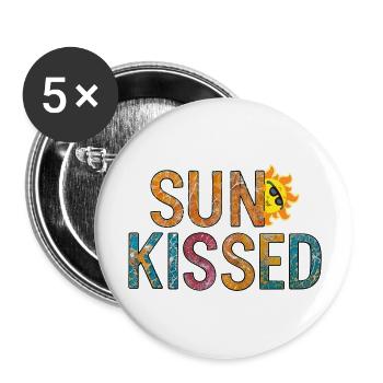 Ensoleillé - Lot de 5 grands badges (56 mm) - blanc - Devant
