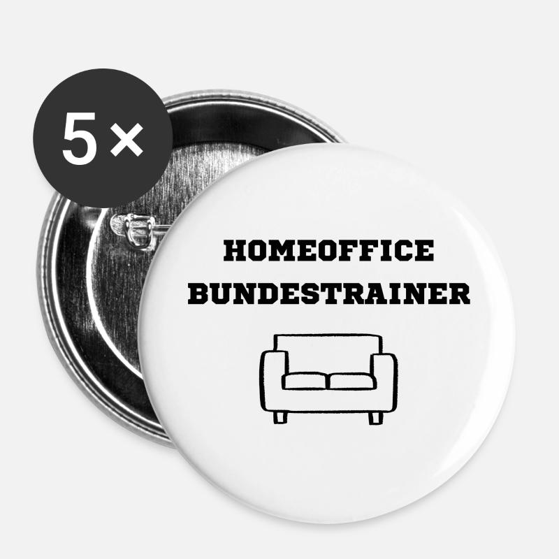 Home office national coach black - Buttons large 2.2''/56 mm (5-pack) - white